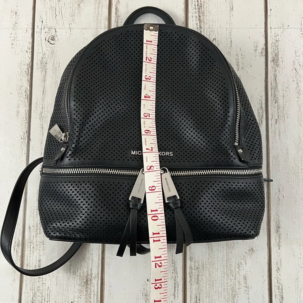 Michael Kors Black Leather Medium Backpack - Picture 10 of 11